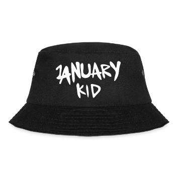 January Kid Graffiti Print - Bucket Hat - Schwarz - Vorne
