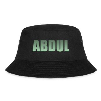 Vorname: Abdul - grüner Farbverlauf - Bucket Hat - Schwarz - Vorne - Lela (165cm)