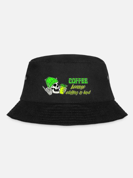 Coffee because adulting is hard - Bucket Hat - Schwarz