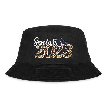 Senior 2023 Leopard Skin Graduated Graduation Gift - Bucket Hat - black - Front - Lela (165cm)