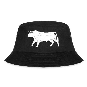 Bull Bovine Art Silhouette Wildtierliebhaber - Bucket Hat - Schwarz - Vorne - Lela (165cm)