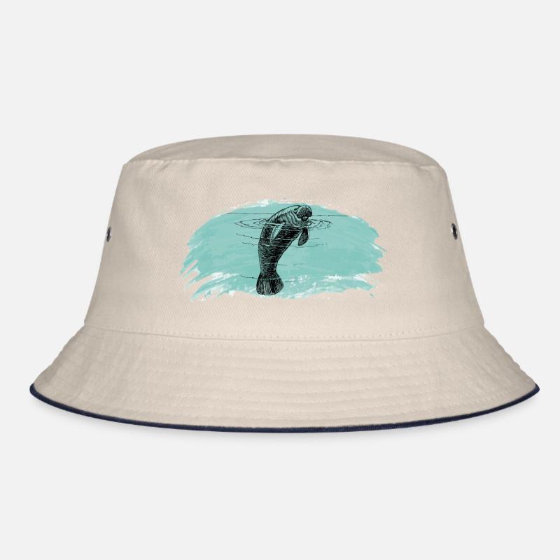 Manatee in the water Bucket Hat