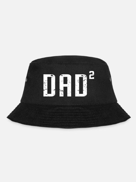 DAD von 2 - lustige Vatertagsgeschenk - Papa zwei Kinder - Bucket Hat - Schwarz