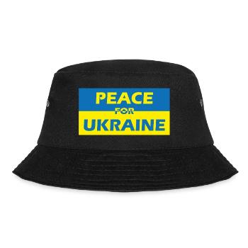 Ukraine Frieden für die Ukraine Flagge - Bucket Hat - Schwarz - Vorne - Lela (165cm)