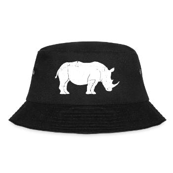 Rhino Sketch Rhinoceros Safari Wildtierliebhaber - Bucket Hat - Schwarz - Vorne - Lela (165cm)