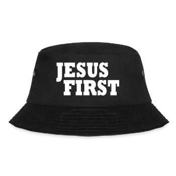 Jesus first - Bucket Hat - Schwarz - Vorne - Lela (165cm)