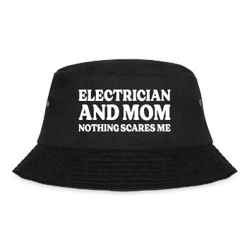 Elektriker und Mama Humor - Bucket Hat - Schwarz - Vorne - Lela (165cm)