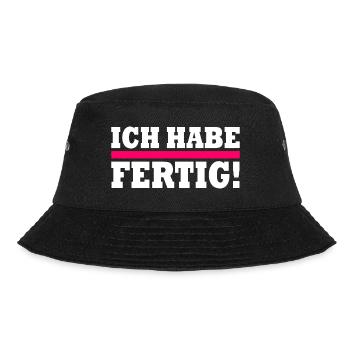 Ich habe fertig - Bucket Hat - Schwarz - Vorne - Lela (165cm)