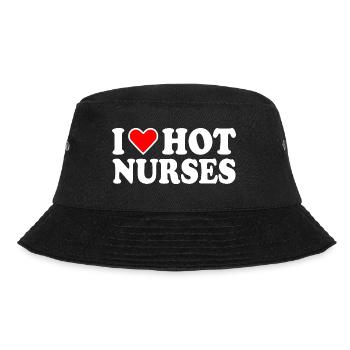 I love hot nurses - Bucket Hat - Schwarz - Vorne - Lela (165cm)
