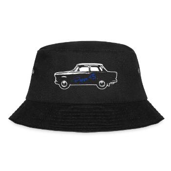 P601 Trabbi Ost Oldtimer - Auto fürs Herz - Bucket Hat - Schwarz - Vorne - Lela (165cm)