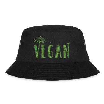 Vegan Veganer - Bucket Hat - Schwarz - Vorne - Lela (165cm)
