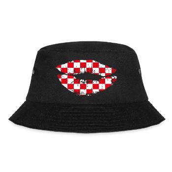 Croatia Kiss Mouth - Bucket Hat - black - Front - Lela (165cm)