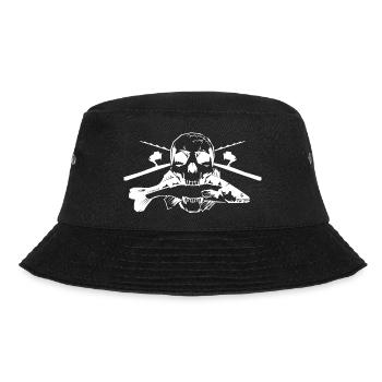 JSA Fishing Skull (R) white in high quality! - Bucket Hat - Schwarz - Vorne - Lela (165cm)