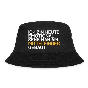 Emotional sehr nah am Mittelfinger gebaut - Bucket Hat - Schwarz - Vorne - Lela (165cm)