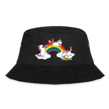 Unicorn while drinking puke farts - Bucket Hat - black - Front - Lela (165cm)