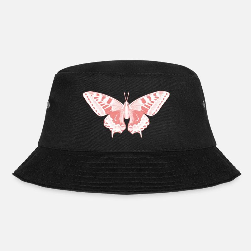 Papillon Rose Éthérée - Bob - noir