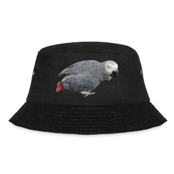 grauer Vogel - Bucket Hat - Schwarz - Vorne - Lela (165cm)