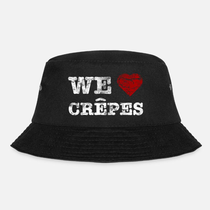 "We love Crepes" vintage light - Bucket Hat - Schwarz