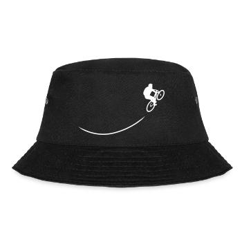 Mountainbiker fährt bergauf mit Spurlinie - Bucket Hat - Schwarz - Vorne - Lela (165cm)