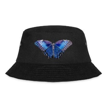 Schmetterling - Blau - Bucket Hat - Schwarz - Vorne - Lela (165cm)