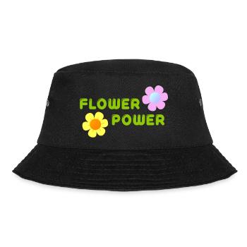 FLOWER POWER - Bucket Hat - Schwarz - Vorne - Lela (165cm)