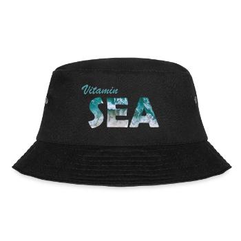 Vitamin Sea Meer Reisen Urlaub Strand Segeln - Bucket Hat - Schwarz - Vorne - Lela (165cm)