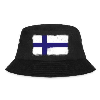 Finland Flag Vintage Suomi Finnish Flag - Bucket Hat - black - Front - Lela (165cm)