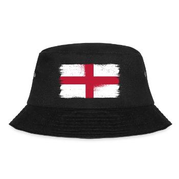England Flagge Vintage Used Look Heimat UK GB - Bucket Hat - Schwarz - Vorne - Lela (165cm)