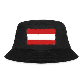 Austria Flag Austria Austrian Flag AT - Bucket Hat - black - Front - Lela (165cm)