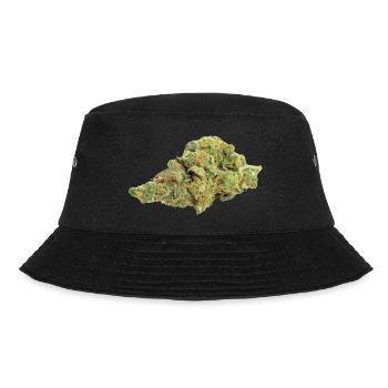 Single Cannabis / Weed Bud / Blüte - Bucket Hat - Schwarz - Vorne - Lela (165cm)
