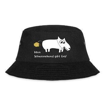 Mein Schweinehund gibt Gas! - Bucket Hat - Schwarz - Vorne - Lela (165cm)