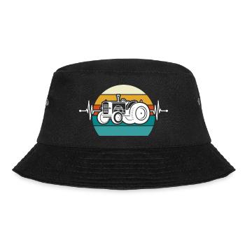 Herzschlag Trecker - Bucket Hat - Schwarz - Vorne - Lela (165cm)