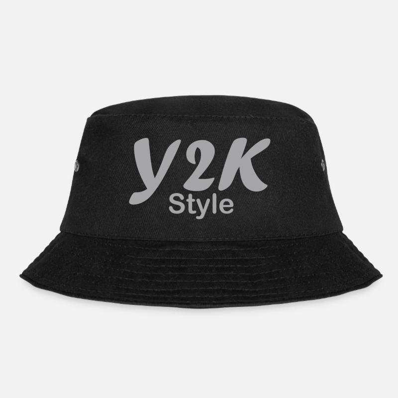 Y2k style 2000er Jahre - Bucket Hat - Schwarz
