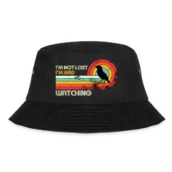 Ich bin nicht verloren Ich bin Vogelbeobachtung - Bucket Hat - Schwarz - Vorne - Lela (165cm)