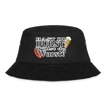 Hast Du Durst Willst Du Wurst - Bucket Hat - Schwarz - Vorne - Lela (165cm)