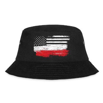Gebürstete U.S. Flagge Kunst - Bucket Hat - Schwarz - Vorne - Lela (165cm)