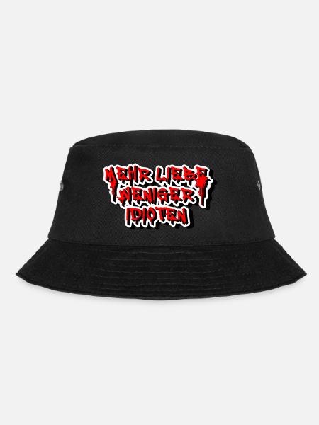 MEHR LIEBE WENIGER IDIOTEN - Bucket Hat - Schwarz