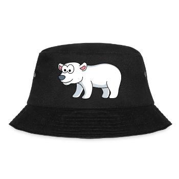 Eisbär Comic Tier - Bucket Hat - Schwarz - Vorne - Lela (165cm)