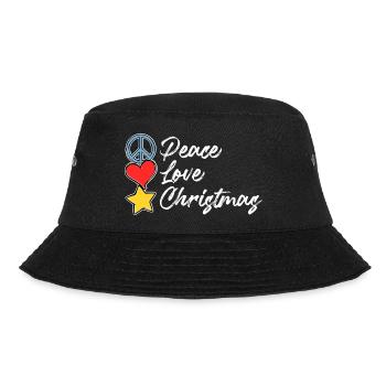 Frieden Liebe Weihnachten - Bucket Hat - Schwarz - Vorne - Lela (165cm)