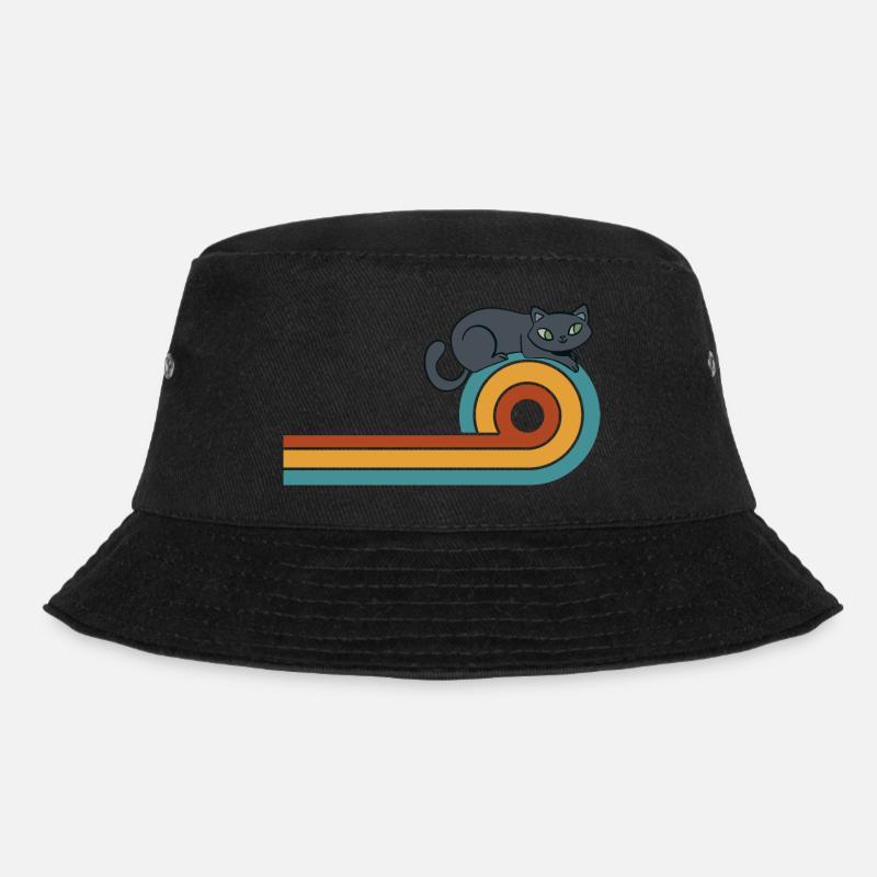 Katze Retro witzig - Bucket Hat - Schwarz
