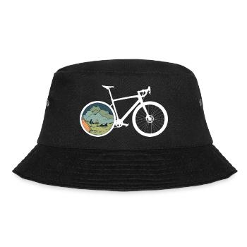 Gravel Bike Camp Rennrad Fahrrad lustiges Geschenk - Bucket Hat - Schwarz - Vorne - Lela (165cm)