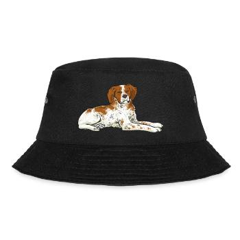 French Brittany Spaniel Epagneul Breton Gift - Bucket Hat - black - Front - Lela (165cm)