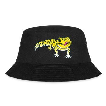 Leopardgecko Eidechse Reptilien Herpetologe - Bucket Hat - Schwarz - Vorne - Lela (165cm)