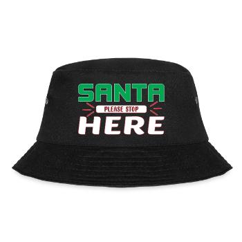 Santa please Stop here - Bucket Hat - Schwarz - Vorne - Lela (165cm)