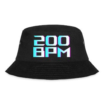 200BPM Uptempo - Bucket Hat - Schwarz - Vorne - Lela (165cm)