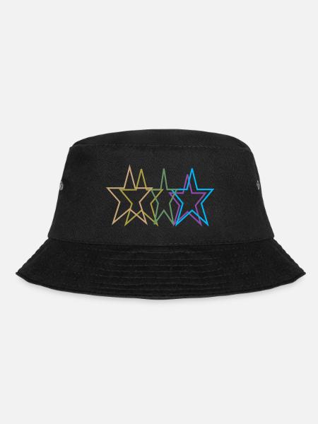 Colorful Stars Image12 - Bucket Hat - black