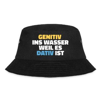Gentiv Dativ Deutsch Lehrer Geschenk - Bucket Hat - Schwarz - Vorne - Lela (165cm)