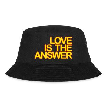 LOVE is the ANSWER 05gelbKrot - Bucket Hat - black - Front - Lela (165cm)