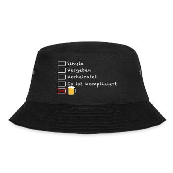 Single Vergeben Bierkrug - Bucket Hat - Schwarz - Vorne - Lela (165cm)