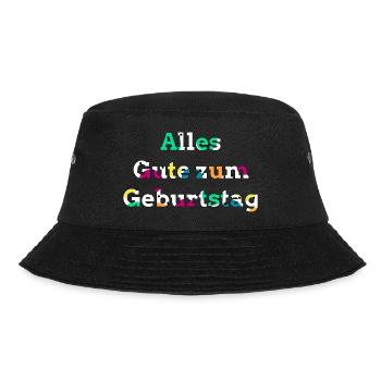 Alles Gute zum Geburtstag - Bucket Hat - Schwarz - Vorne - Lela (165cm)